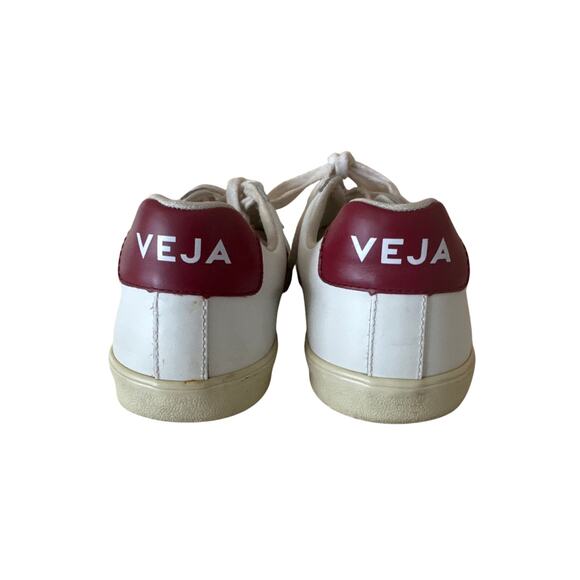 Veja Esplar White Red Leather Casual Shoes Sneakers Lace Up Women's US Size 7 - Picture 5 of 14
